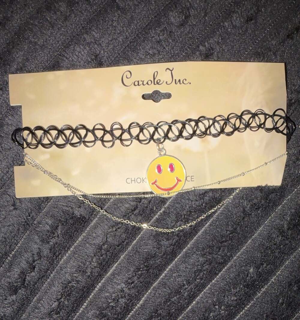 Yellow Smiley Face Tattoo Choker